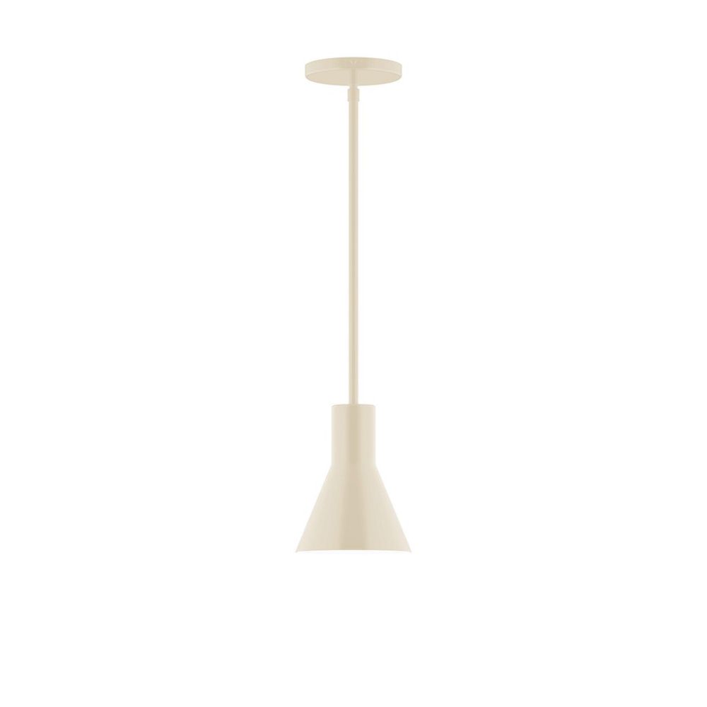 Montclair Lightworks STG436-16-L10 6" Axis Flared Cone LED Stem Hung Pendant, Cream